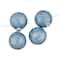 4ct. 2.75" Blue & Silver Plaid Glitter Glass Christmas Ornament Ball Set